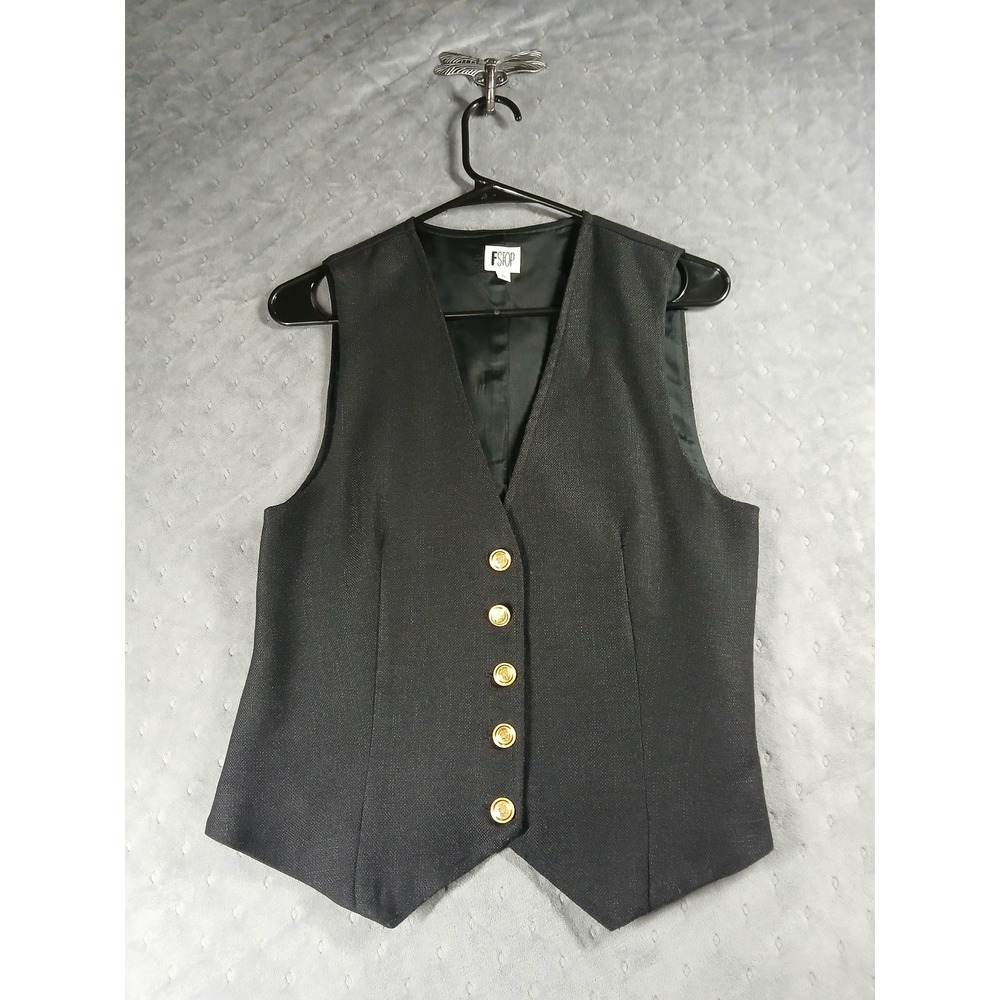 FSTOP Vintage 80/90s S Black Tailored Vest. Corporate fashion. Quiet Luxury. USA